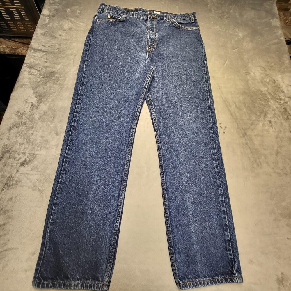 Vintage Levis 505 Jeans Mens 38x32 Blue Denim Straight Leg Orange Tab 90s
